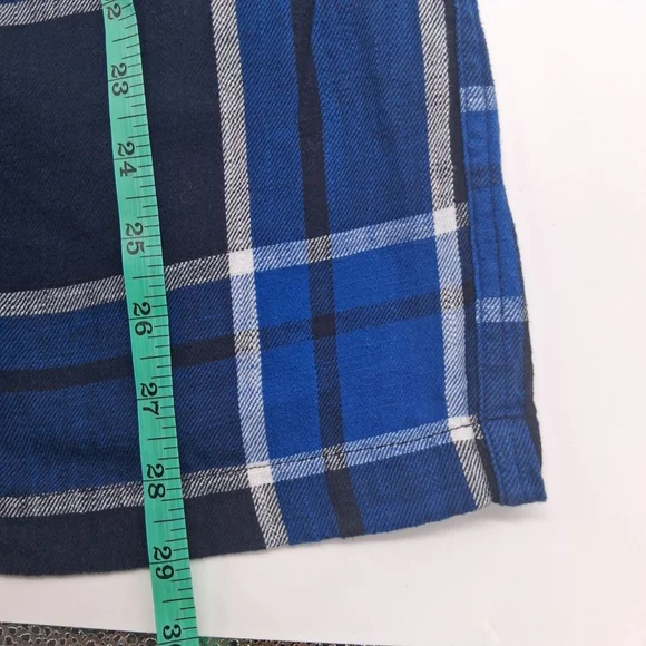 American Eagle Outfitters Men’s Medium Blue Plaid Flannel Button Up Shirt - Picture 7 of 8